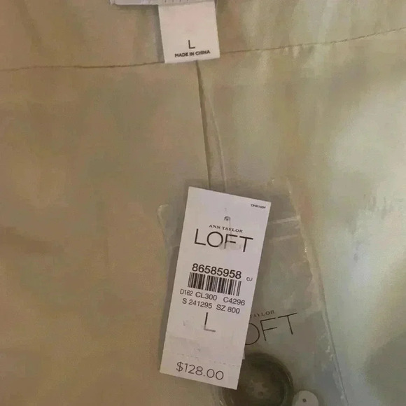 Ann Taylor LOFT Womens Light Khaki Spring Light Trench Coat Jacket Size Large. - Picture 10 of 11